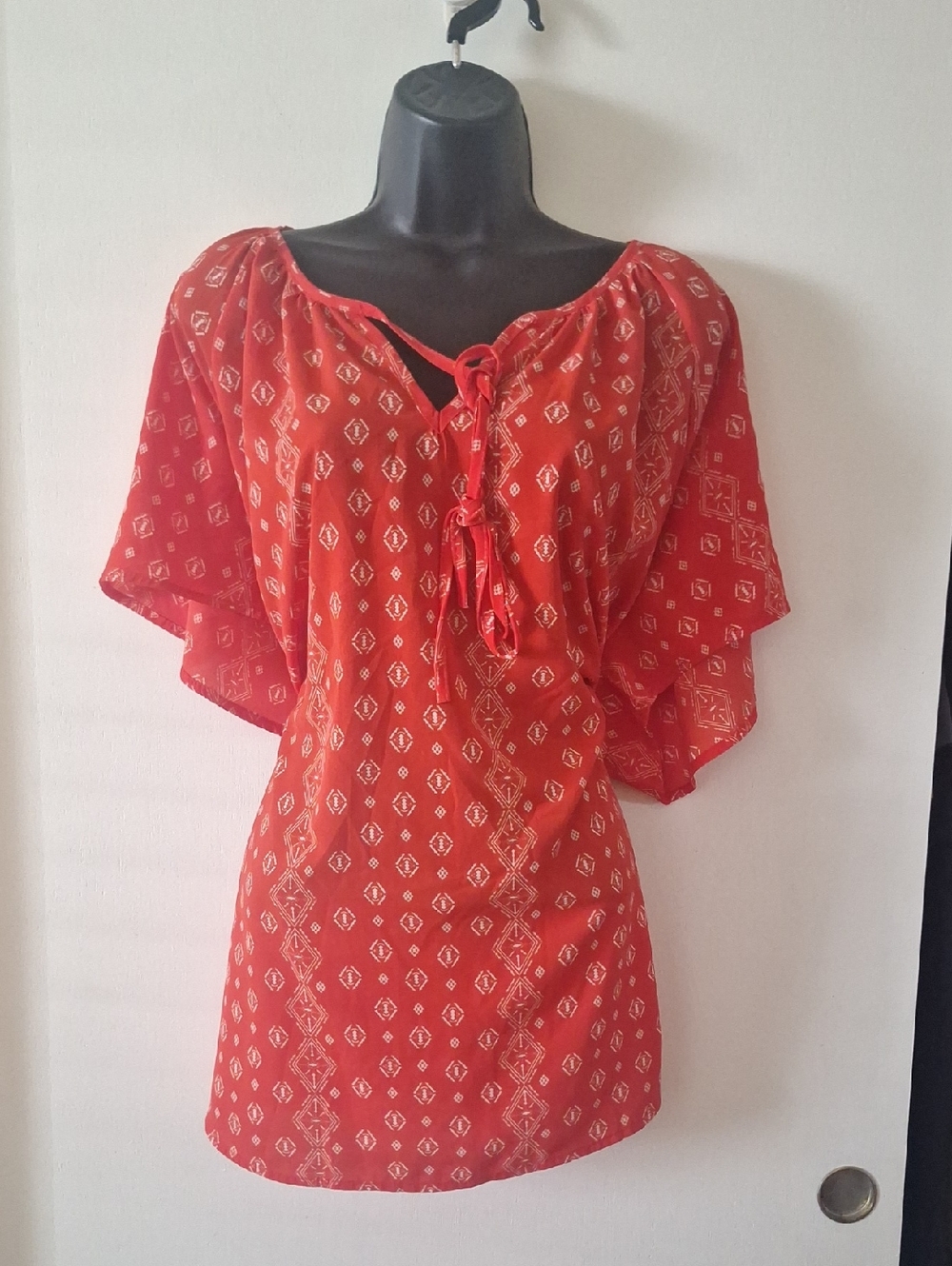 Boho Oversized Short Sleeve Blouse Cool Shirt Curvy Plus XL 1X 2X 3X
